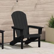 vidaXL Adirondack Stol Svart 74x82x91 cm HDPE