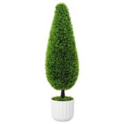 vidaXL Konstgjord Växt Topiary Tallig Gran med Kruka 24x90 cm Grön