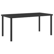 vidaXL Trädgårdsbord Svart 160x80x73 cm Härdat Glas