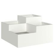 vidaXL Trädgårdsplanterare 100x100x48 cm Vit Stål