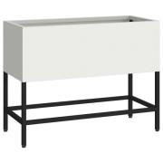 vidaXL Upphöjd Trädgårdsplanterare 60x26x45 cm Vit Stål