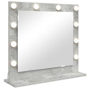 vidaXL Sminkspegel med LED-lampor Betonggrå 60x55x18 cm
