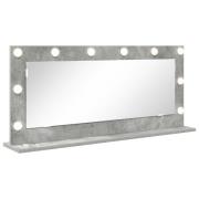 vidaXL Sminkspegel med LED-lampor Betonggrå 100x45x18 cm