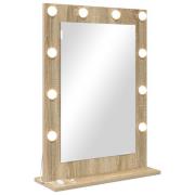 vidaXL Sminkspegel Sonoma Ek MDF, Glas 70 x 50 x 18 cm Spegel