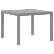 vidaXL Trädgårdsbord Ljusgrå 100x100x73 cm Poly Rattan