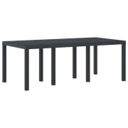 vidaXL Trädgårdsbord Antracit 200x100x73 cm Poly Rattan