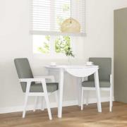 vidaXL Matstolar med dynor 2 st, vit, massivt trä, gummi