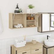 vidaXL Väggskåp för badrum sonoma-ek 80x25x40 cm konstruerat trä
