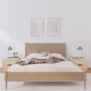 vidaXL Sängbord 2 st vit 40x34x35 cm massivt furuträ