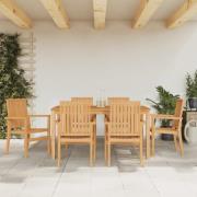 vidaXL Stapelbara trädgårdsstolar 6 st 56,5x57,5x91 cm massiv teak