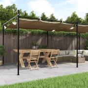 vidaXL Pergola med infällbart tak taupe 589x292x230 cm