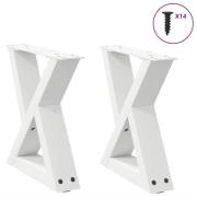 vidaXL Soffbordsben 2 st vita 30x(30-31,3) cm stål