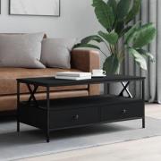 vidaXL Soffbord svart 100x51x45 cm konstruerat trä