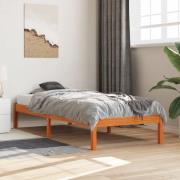 vidaXL Sängram utan madrass vaxad brun 90x190 cm massiv furu