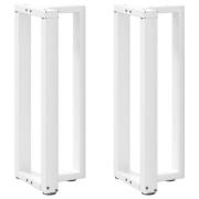 vidaXL Konsolbordsben T-formad 2 st vit 25x28x(72-73) cm stål