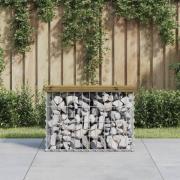 vidaXL Trädgårdsbänk gabion-design 63x31,5x42 cm impregnerad furu
