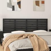 vidaXL Väggmonterad huvudgavel svart 166x3x63 cm massiv furu