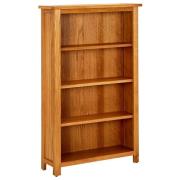 vidaXL Bokhylla med 4 hyllor 70x22x110 cm massiv ek