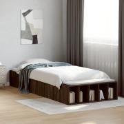 vidaXL Sängram brun ek 75x190 cm konstruerad trä