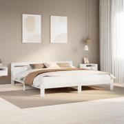 vidaXL Sängram utan madrass vit 200x200 cm massiv furu