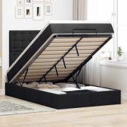 vidaXL Ottoman sängram med madrass svart 120x190 cm tyg