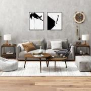 vidaXL Sidobord 2 st brun ek 40x40x40 cm konstruerat trä