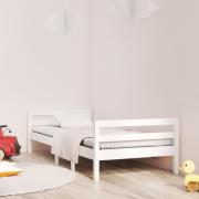 vidaXL Sängram utan madrass vit 90x200 cm massiv furu