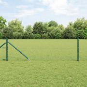 vidaXL Hexagon Stängsel Grön 0.6x10 m Stål, vidaXL Stängselstolpar med...