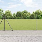 vidaXL Hexagonstaket med 11 Flangade Stolpar 1x25 m Galvaniserat Stål