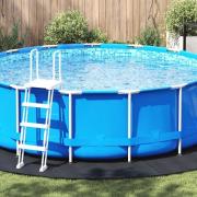 vidaXL Runt Poolskydd Svart Plast Ø 458 cm Poolskydd Runt Enkelt