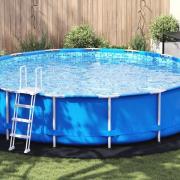 vidaXL Rund Poolöverdrag Svart Polyeten Ø 550 cm Hållbar