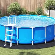 vidaXL Runda Poolöverdrag Svart Polyeten Ø 396 cm Hållbart