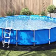 vidaXL Rund Poolöverdrag Svart Plast Ø 610 cm Poolöverdrag Rund