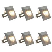 vidaXL Utomhusvägglampa LED 6 st 5 W silver fyrkantig