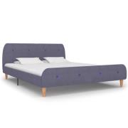 vidaXL Sängram utan madrass ljusgrått tyg 150x200 cm