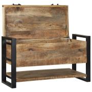 vidaXL Förvaringsbox 80x35x45 cm Solid Rå Mango Trä