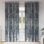 vidaXL sammetgardiner 2 Pcs med öglor silvergrå 260x140 cm