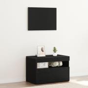 vidaXL TV-bänk med LED-lampor, svart ek, 60x35x40 cm, tillverkad av tr...