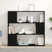 vidaXL Bokhylla i svart ek 100x24x94 cm, gjord av konstruerat trä