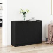 vidaXL Sideboard svart ek 90,5x30x70 cm konstruerat trä