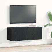 vidaXL TV Vägghyllor (Set av 2) - Svart Ek, 80x30x30 cm, Tillverkad av...