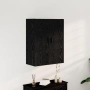 vidaXL Vägghängt Skåp Svart Ek 69,5x34x90 cm Tillverkat i Trä
