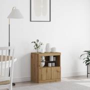 vidaXL Sideboard med LED-lampor artisan ek 60,5x37x67 cm