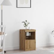 vidaXL Sideboard med LED-lampor artisan ek 41x37x67 cm