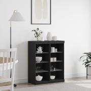 vidaXL Sido med LED-lampor Svart Ek 41x37x100 cm