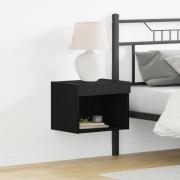 vidaXL Vägghylla med LED-lampor 2 st svart ek 40x30x30 cm