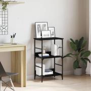 vidaXL Bokhylla svart ek 50x33x82 cm konstruerat trä och stål
