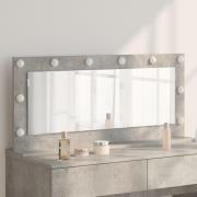vidaXL Sminkspegel med LED-lampor Betonggrå 100x45x18 cm