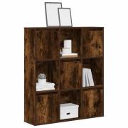 vidaXL Bokhylla rökfärgad ek 89x24x101,5 cm konstruerat trä