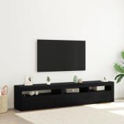 vidaXL TV-skåp 2 st med LED-lampor, svart ek, konstruerat trä, vidaXL ...